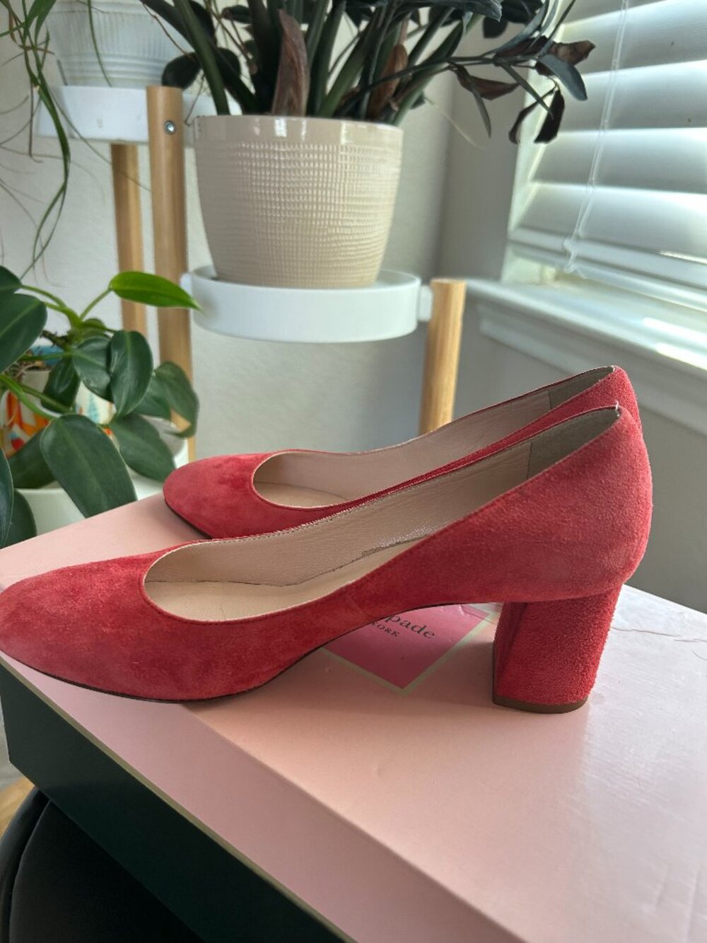 Kate Spade Pink Suede Block Heel Pumps (US 5.5)